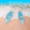 surfboard hand made stud earrings artistica polymer clay