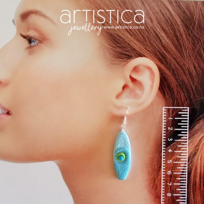 surfboard hand made stud earrings artistica polymer clay