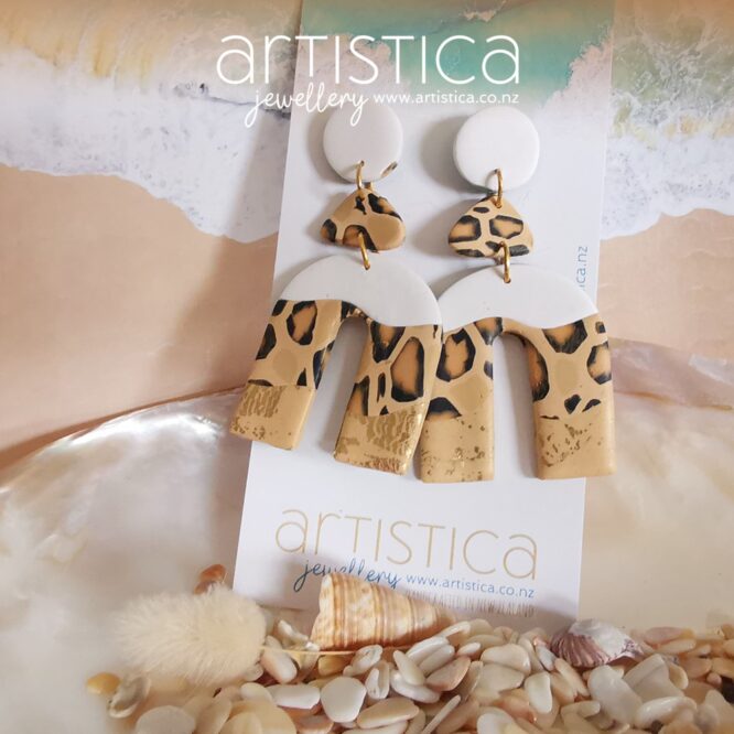 Leopard arch earrings NZ