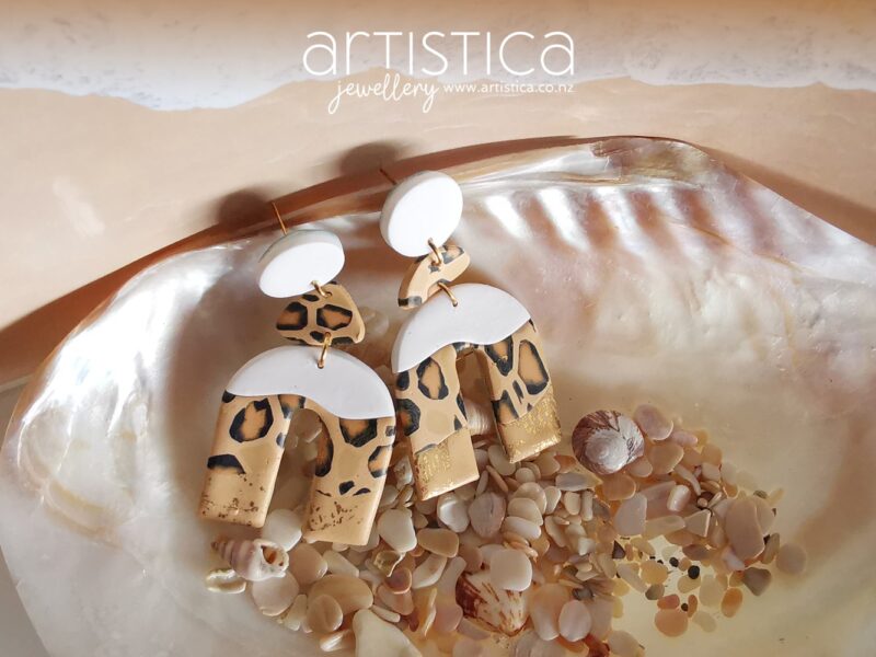 Leopard arch earrings NZ