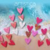 E0209 earrings artistica polymer clay gold pink fuchsia star beauty