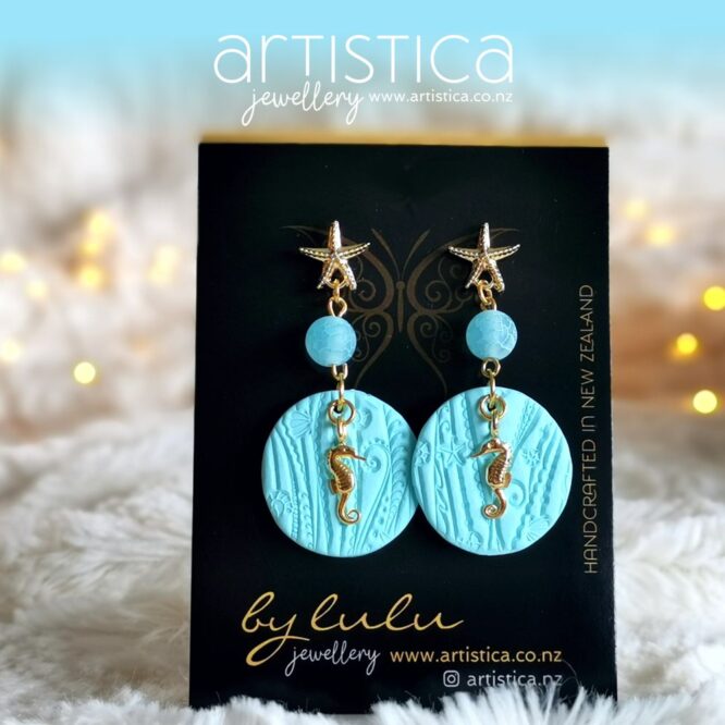 seahorse earrings ocean themed earring