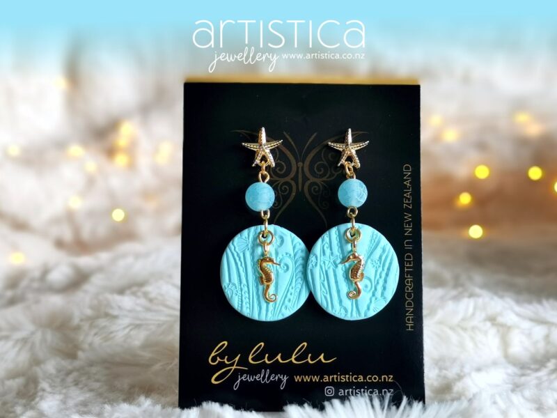 seahorse earrings ocean themed earring