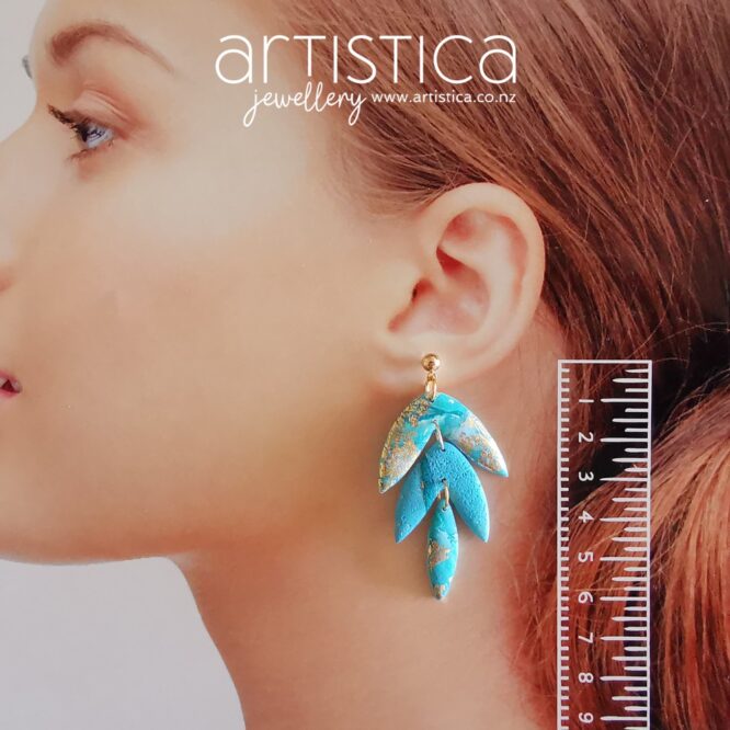 flower shaped hand made stud earrings artistica polymer clay