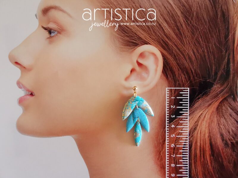 flower shaped hand made stud earrings artistica polymer clay