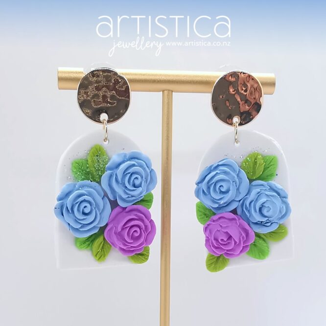 polymer clay handmade earrings roses