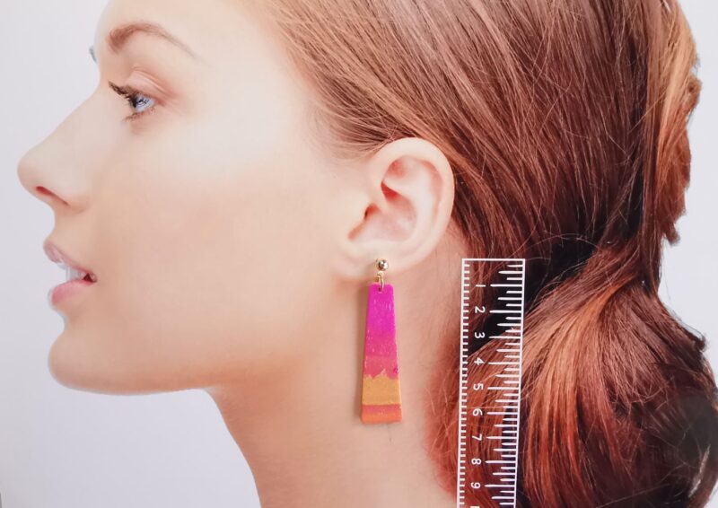 polymer clay earrings handcrafted in New Zealand by Artistica orange