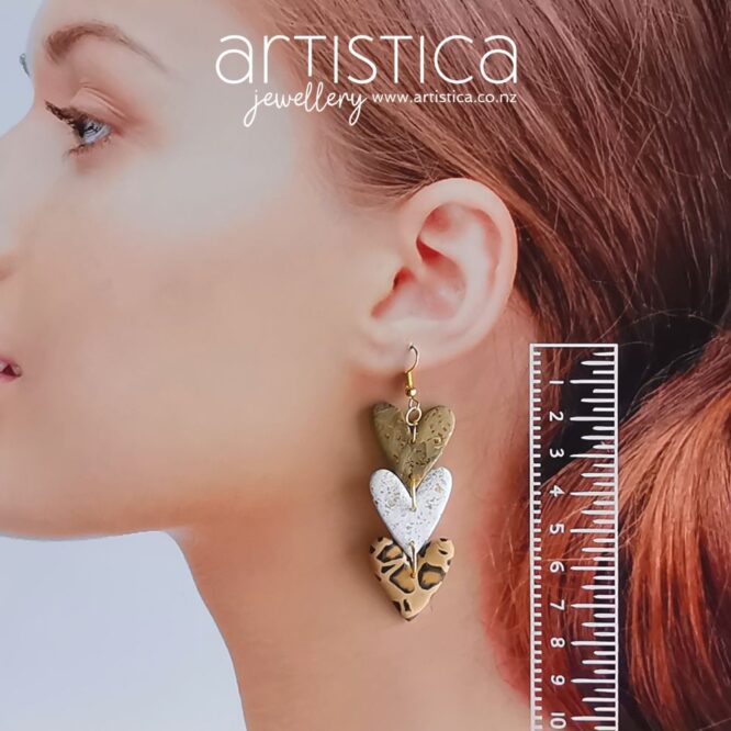 leopard earrings polymer clay handcrafted by Artistica NZ