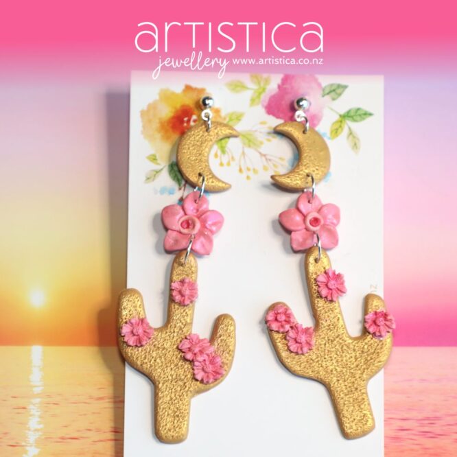 polymer clay earrings handcraft ed in New Zealand by Artistica