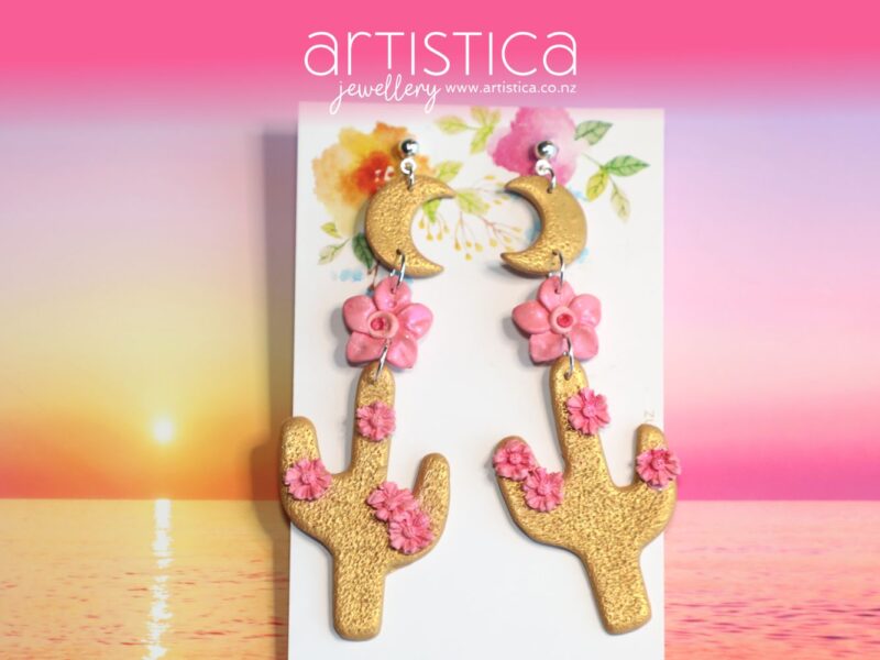 polymer clay earrings handcraft ed in New Zealand by Artistica