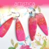 pink polymer clay earring dagger shape handcrafted in New Zealand by Artistica