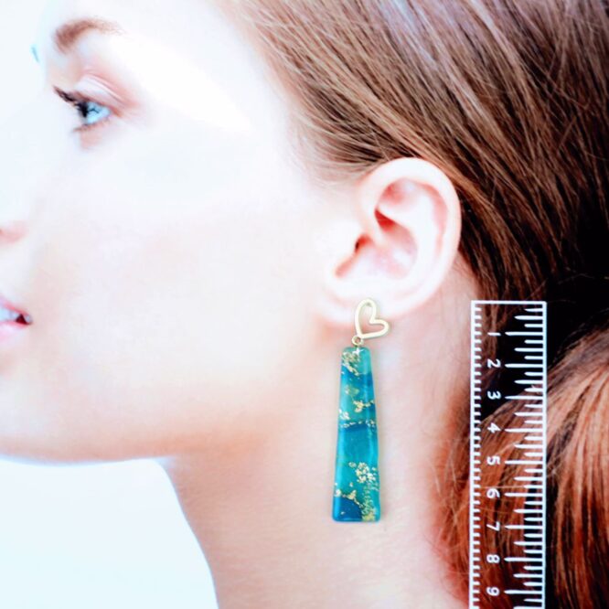 nz artistica polymer clay earrings blue translucent resin
