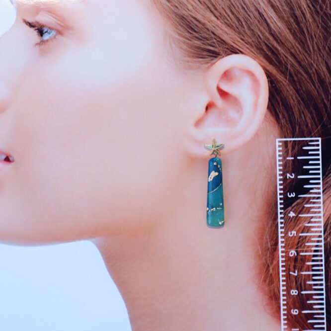 nz artistica polymer clay earrings blue translucent resin