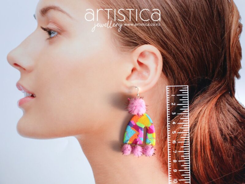 rainbow coloured earrings nz artistica polymer clay earrings