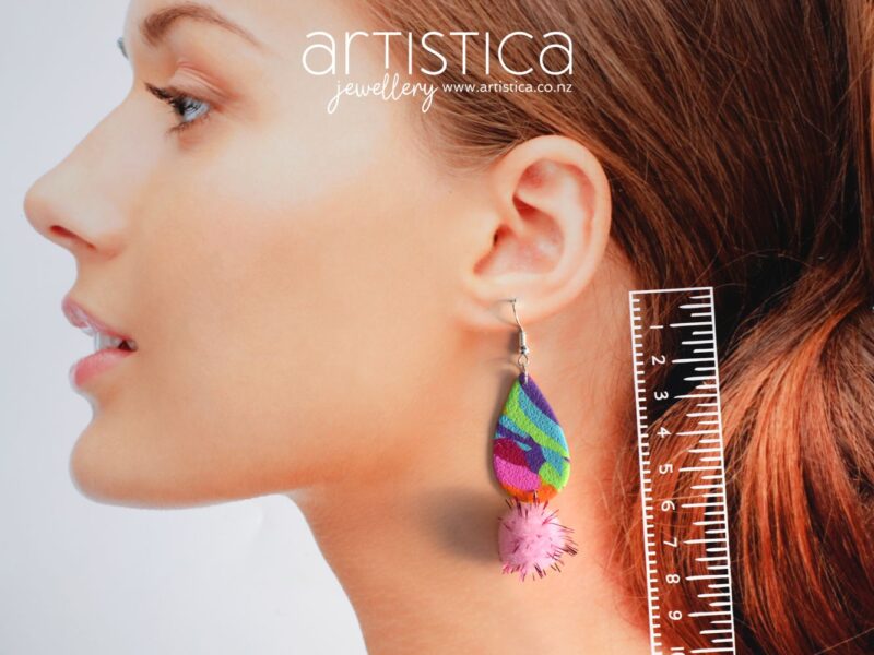 rainbow coloured earrings nz artistica polymer clay earrings