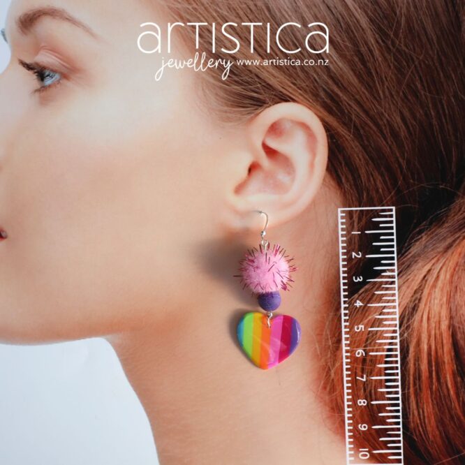rainbow coloured earrings nz artistica polymer clay earrings
