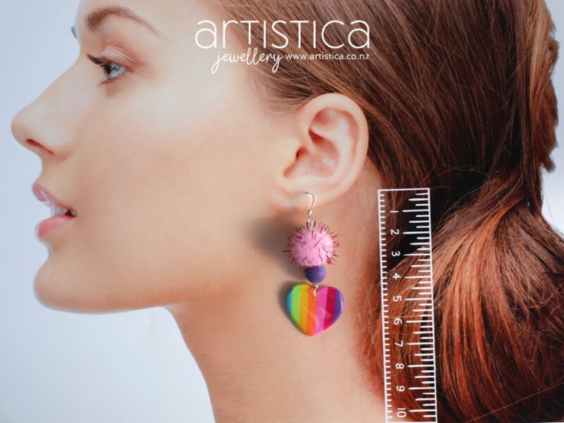 rainbow coloured earrings nz artistica polymer clay earrings