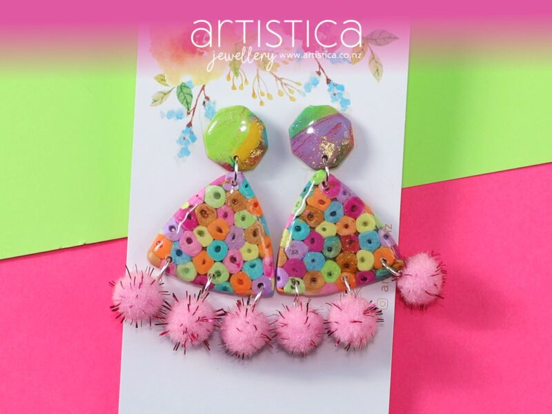 artistica polymer clay earrings NZ jolly dots collection