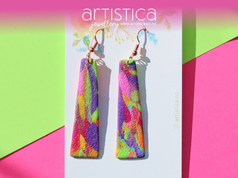 artistica polymer clay earrings NZ jolly collection long dangle