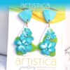flower earrings blue