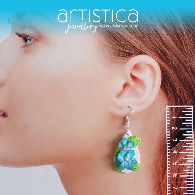 turquoise flower earrings