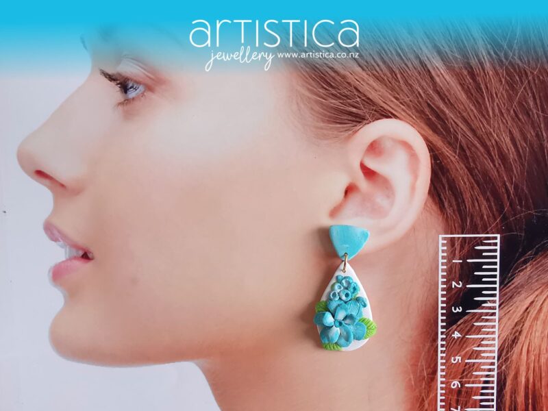 turquoise flower earrings