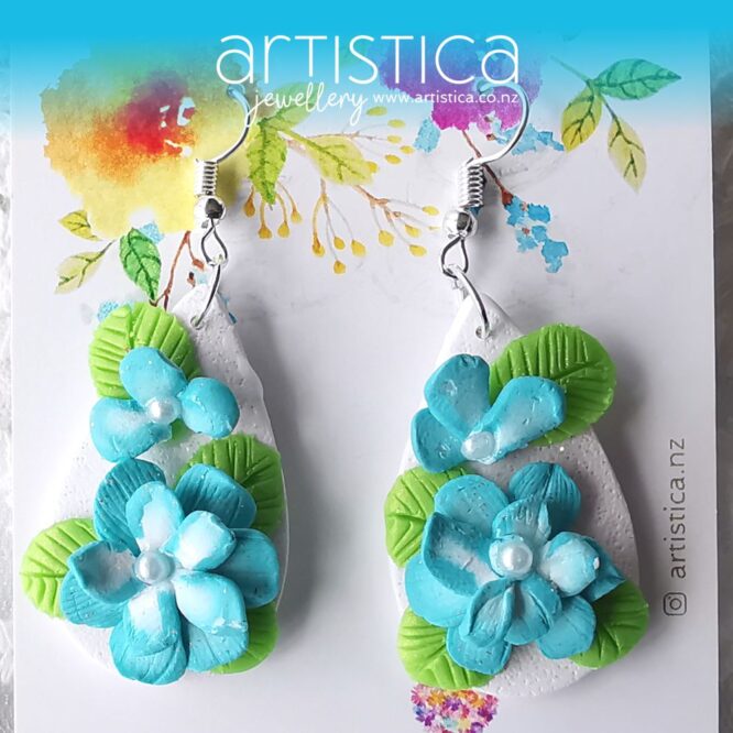 turquoise flower earrings