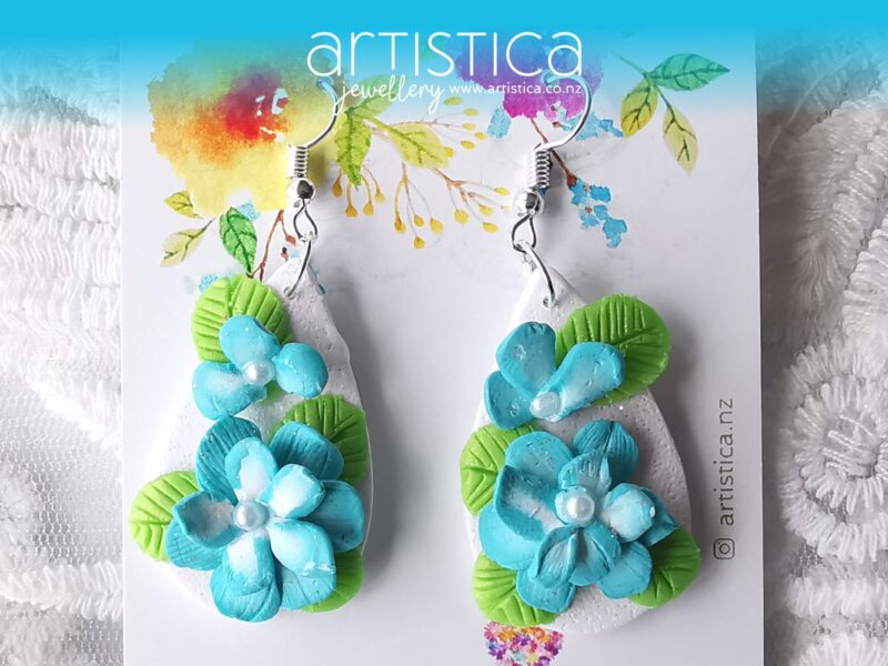 turquoise flower earrings