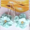 turquoise flower earrings hoops