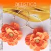 orange flower hoop earrings