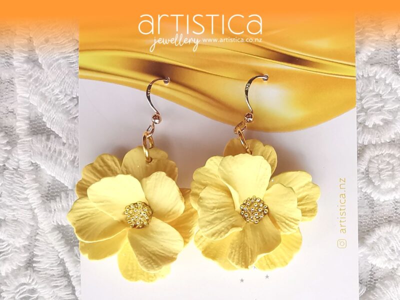 yellow flower earrings