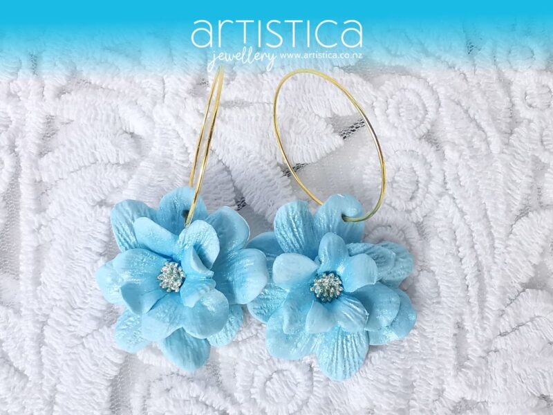 flower earrings gold hoops